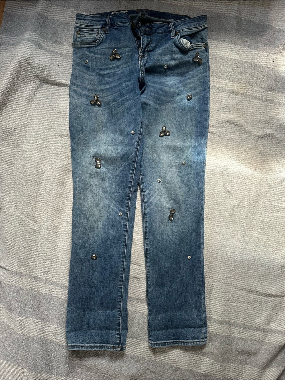Kut Beaded Embellished Blue Women’s Catherine Boyfriend Jeans